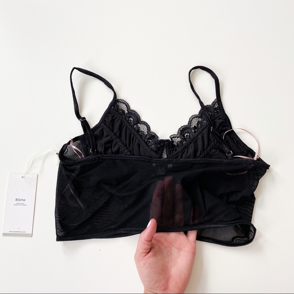 NWT Black Lace Bralette w/ Mesh Back - Picture 2 of 9